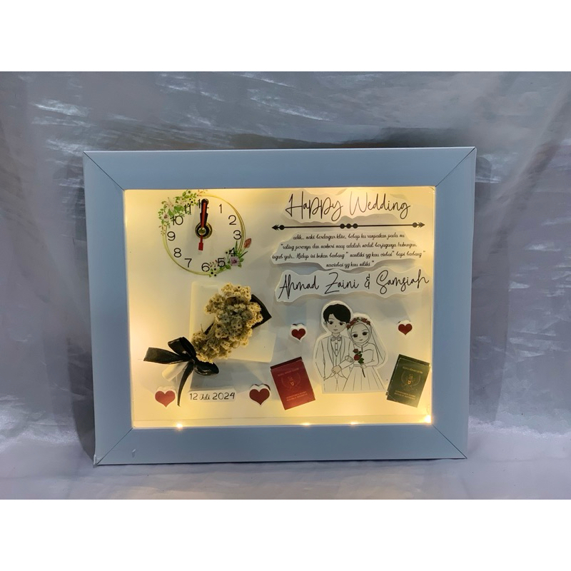 Jual bingkai pigora flower in frame kado pernikahan teman sahabat ...