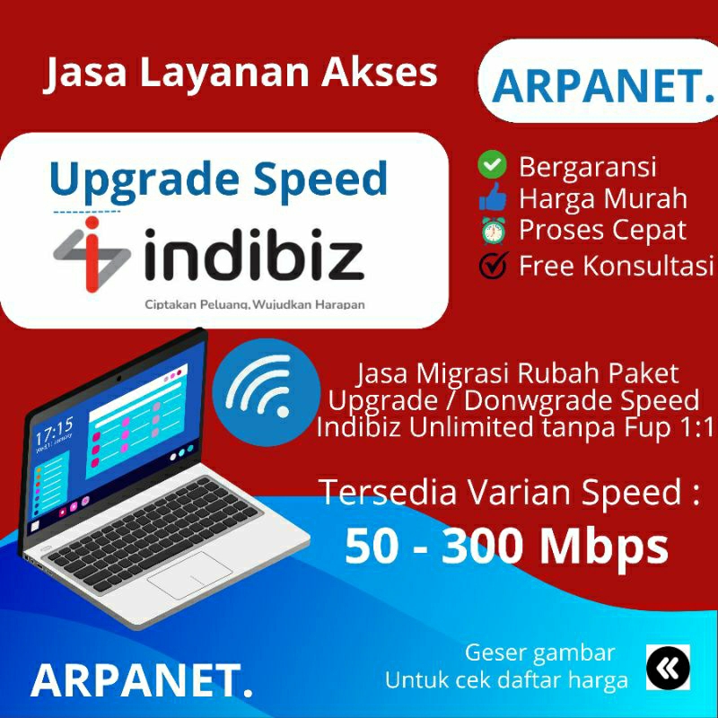 Jual Upgrade Speed Indibiz | 50 - 300 Mbps | 1P Inet Only | Shopee ...