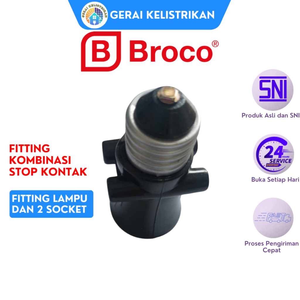 Jual FITTING KOMBINASI NEW GEE BROCO 226L BLACK Broco FITTING PLAFON ...