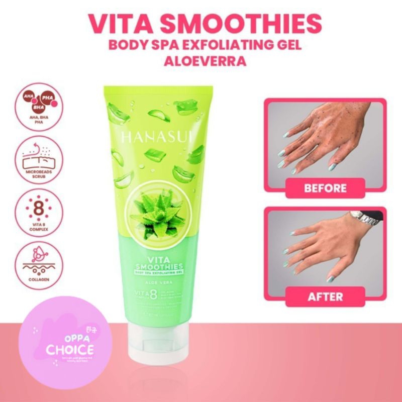 Jual Hanasui Vita Smoothies Body Spal Exfoliating Gel Aloe Vera 130ml