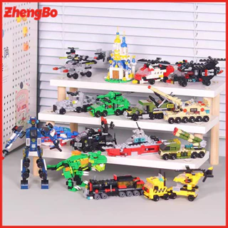 ZhengBo Mainan Edukasi Robot Polisi Blok Bangunan 3D Puzzle Susun Mainan Anak Laki-laki