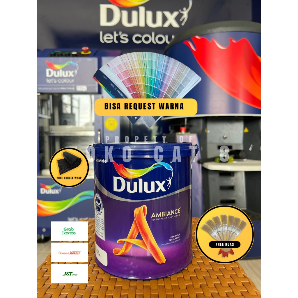 Jual Cat Tembok Dulux Ambiance Diamond Glo Putih & Warna 2.5 Ltr