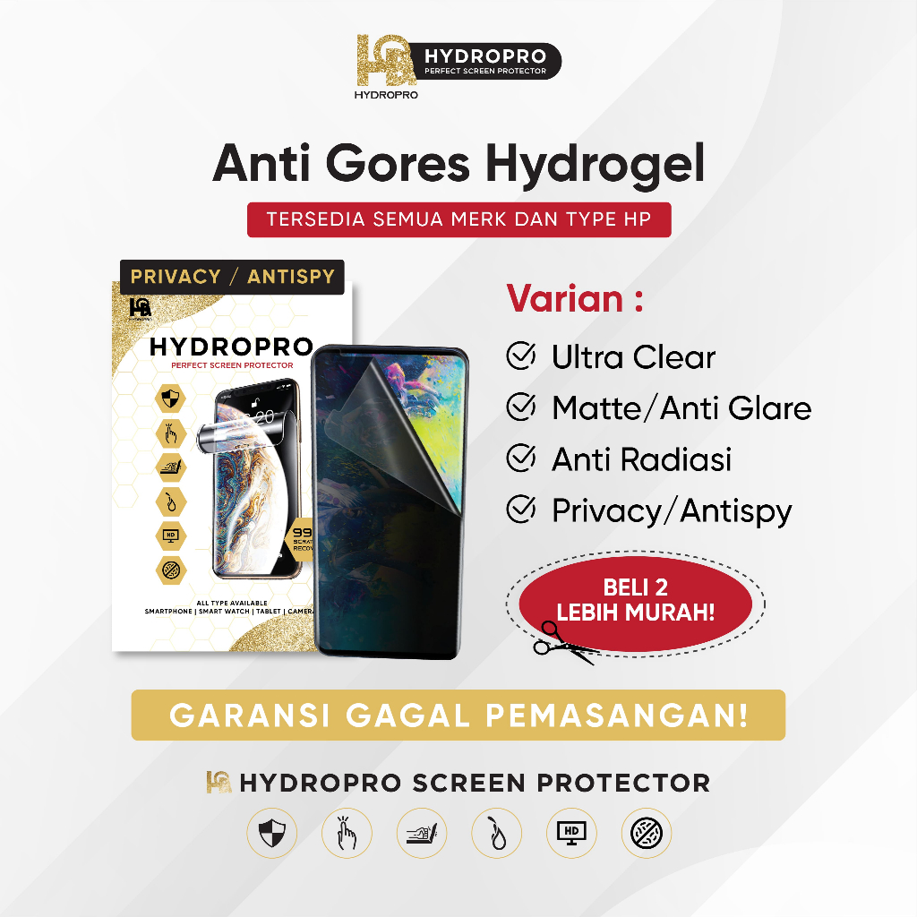 Jual Anti Gores Hydrogel Anti Glare Matte Semua Tipe HP No
