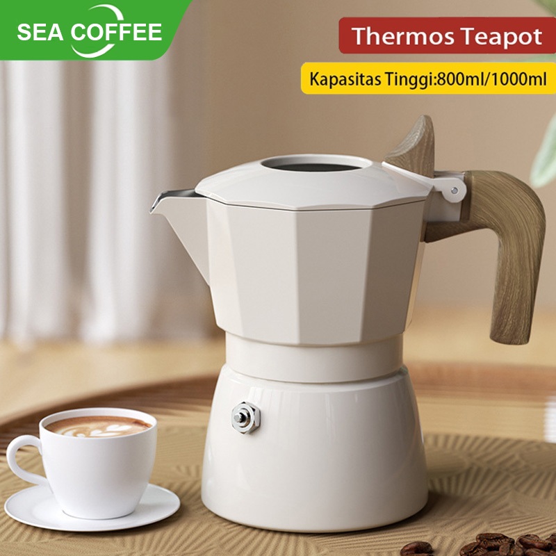 Jual Sea Coffee Moka Pot Double Valve Mocha Pot Coffee Pot Mesin Kopi