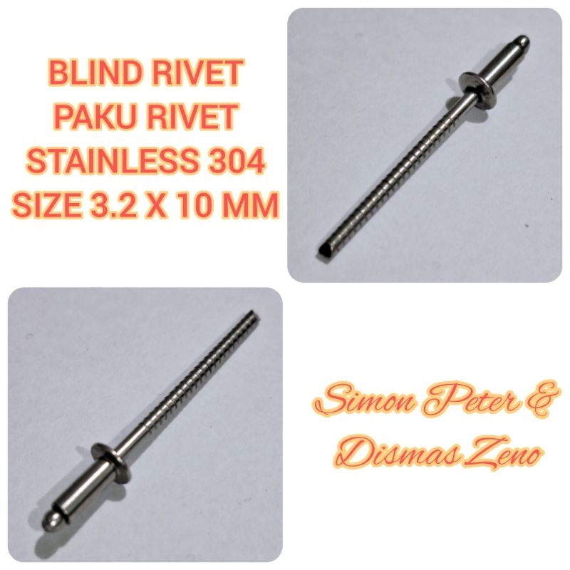 Jual Paku Rivet Blind Rivet Stainless Steel 304 ukuran 1/8” x 3/8” 3 ...