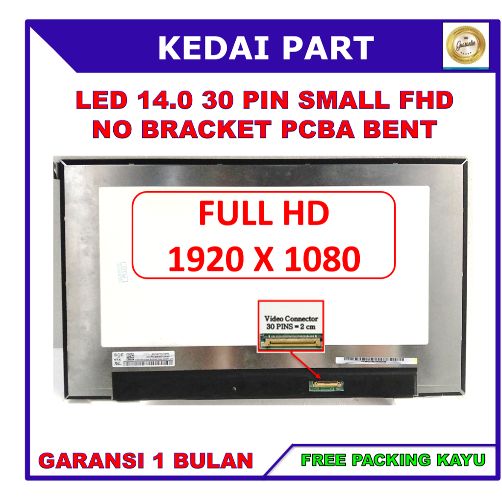 Dalle écran LCD 14" NV140FHM-N4T V8.0 - Full HD, 30 Pins, Sans Fixations, Neuf, Garantie 1 An