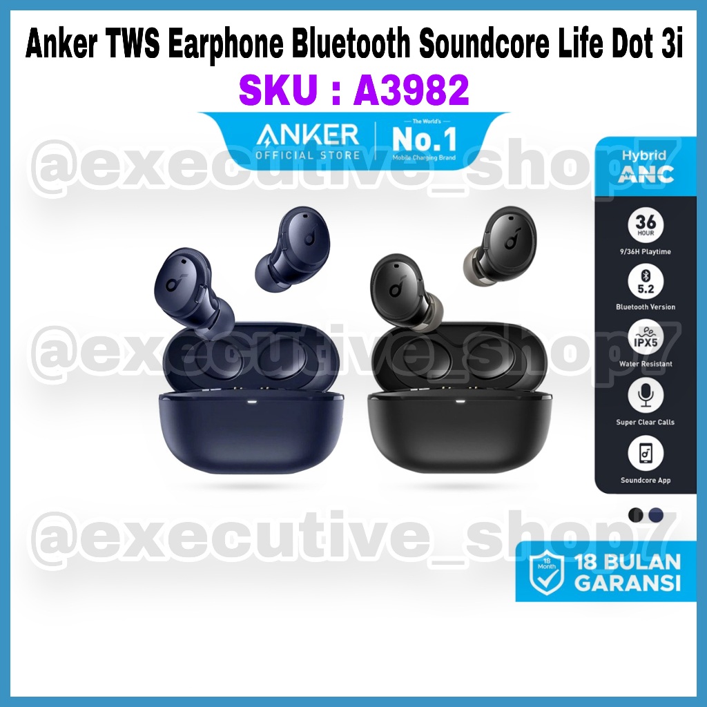 Jual Anker TWS Earphone Bluetooth Soundcore Life Dot 3i - SKU A3982 ...