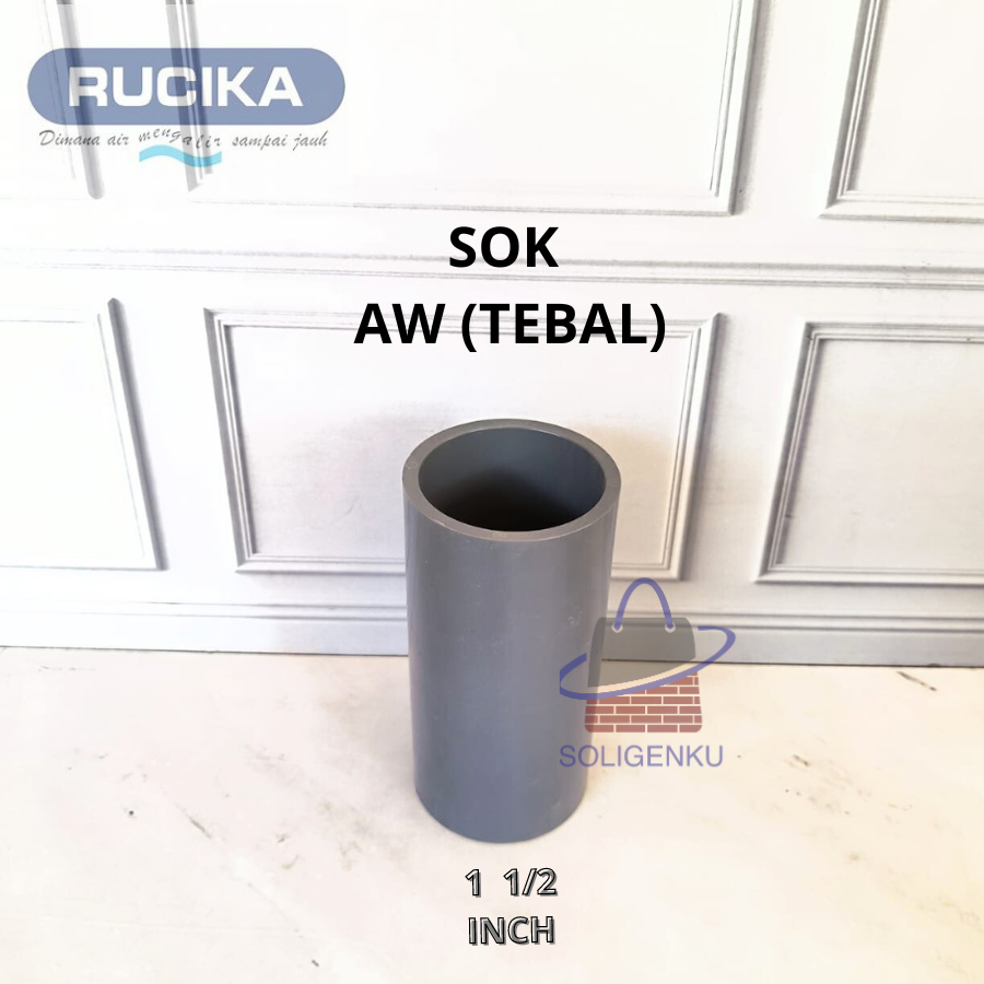 Jual SOK PVC AW Rucika | Soket Pipa Polos | Socket | Shock PVC 1 1/2 ...