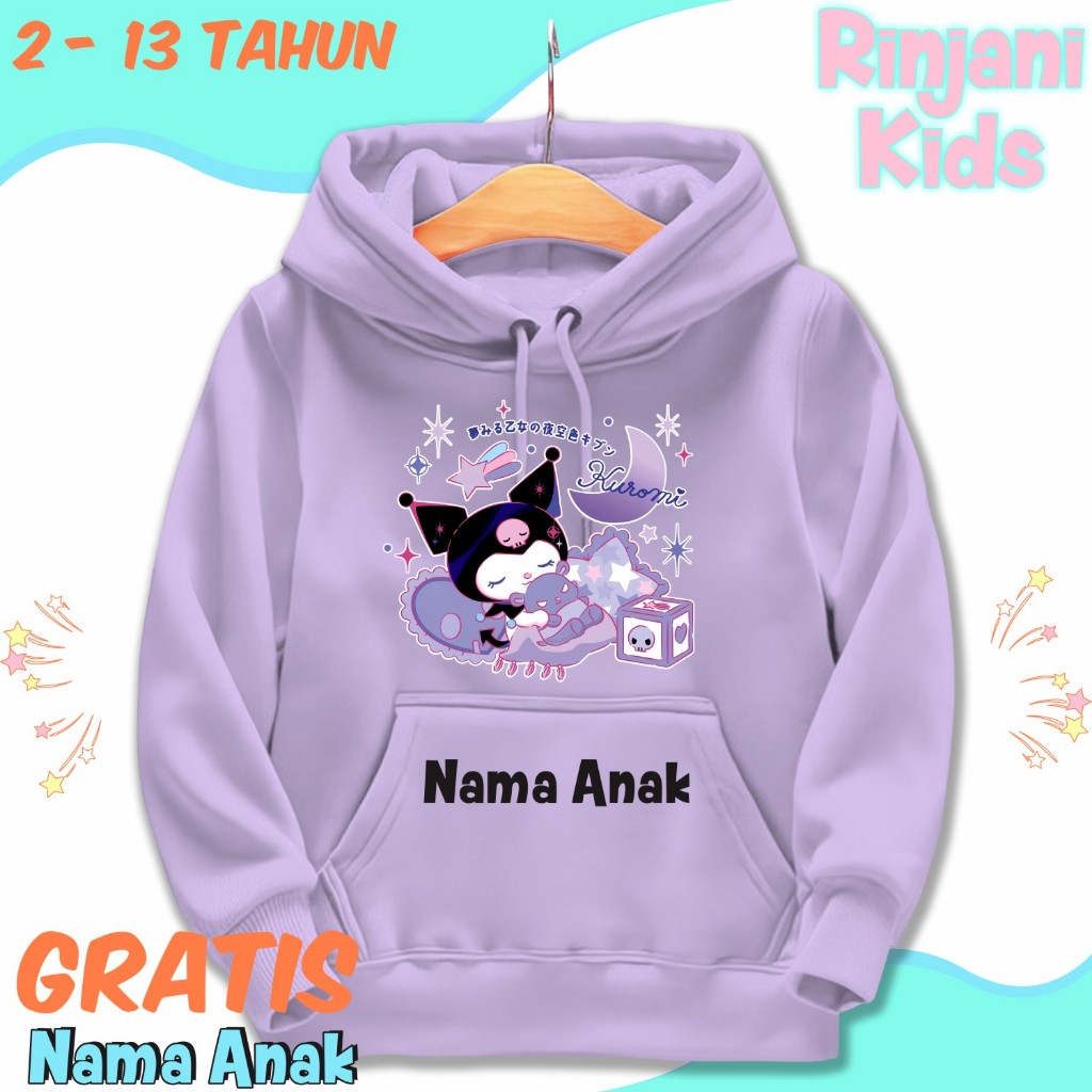 Jual HOODIE ANAK KUROMI GRATIS NAMA ANAK JAKET SWEATER ANAK