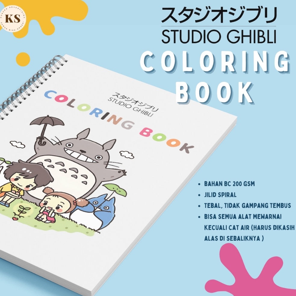 Jual Coloring Book STUDIO GHIBLI Totoro Ponyo Buku Mewarnai Anak Remaja