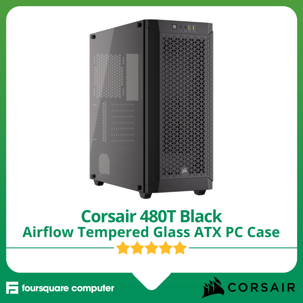Jual Corsair 480T Airflow Tempered Glass Black | PC Casing ATX | CPU PC ...