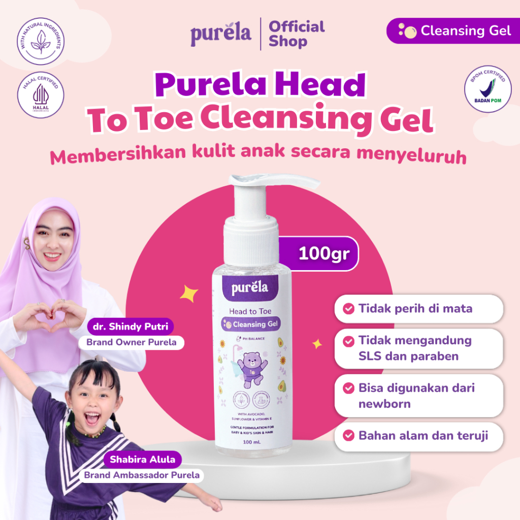 Jual PURELA Head To Toe Cleansing Gel 100ml - Sabun Sampo Mandi Bayi ...