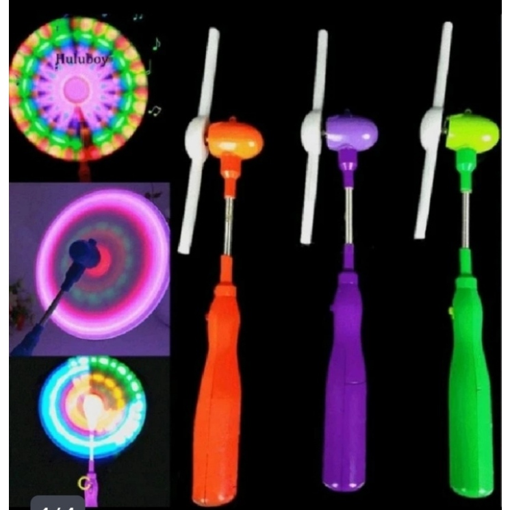 Jual Mainan Anak Kipas Musik Stick Fan LED Nyala Lampu Music Kincir ...