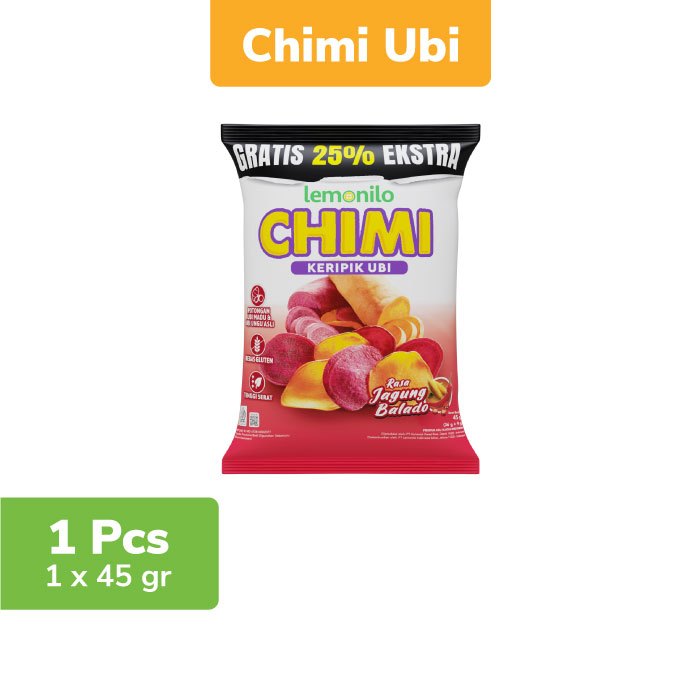 Jual Lemonilo Chimi Keripik Ubi Jagung Balado 45g Shopee Indonesia