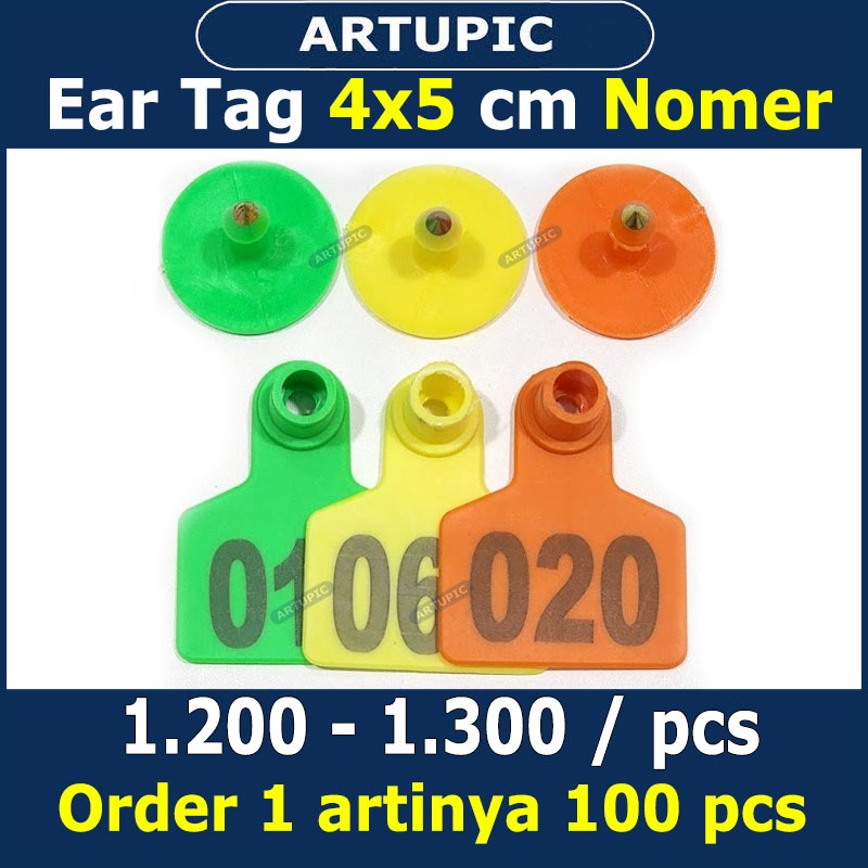 Jual Ear Tag 4x5 cm Nomer Per100 Eartag Ternak Hewan Kambing Sapi Babi ...
