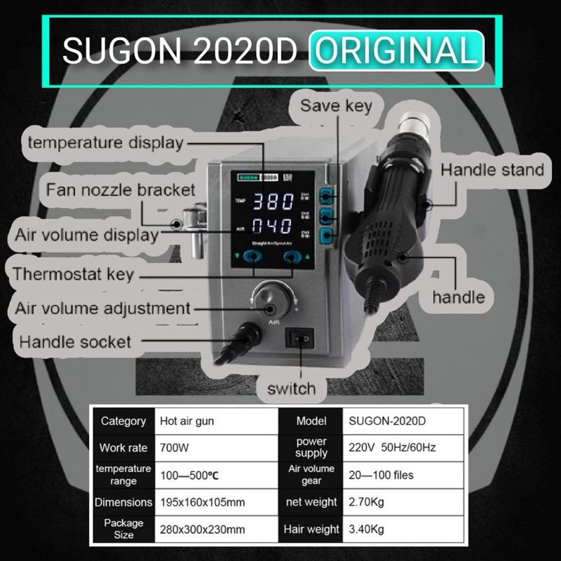 Jual BLOWER SOLDER UAP SUGON 2020D 3 CHENEL ORIGINAL | Shopee Indonesia