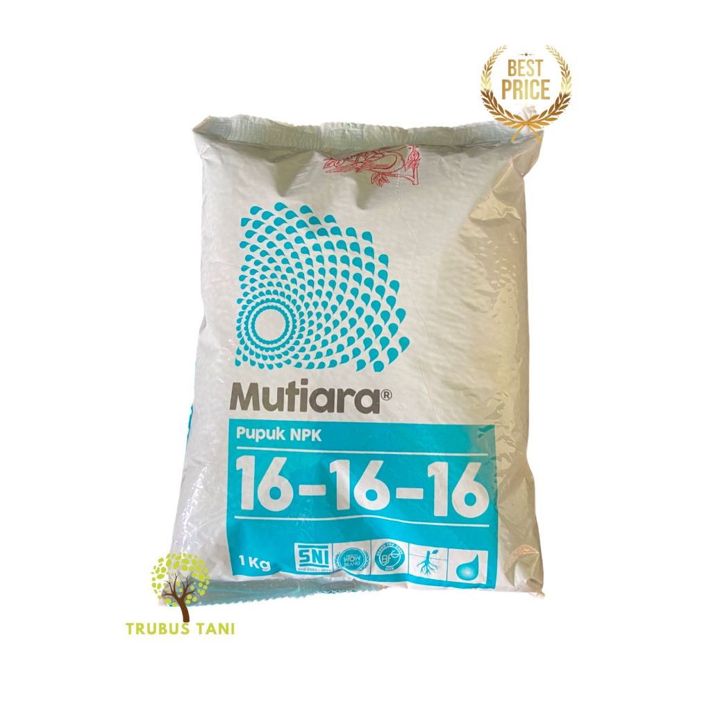 Meroke NPK Mutiara 16 16 16 Kemasan Pabrik 1kg - Pupuk Majemuk Field Grade