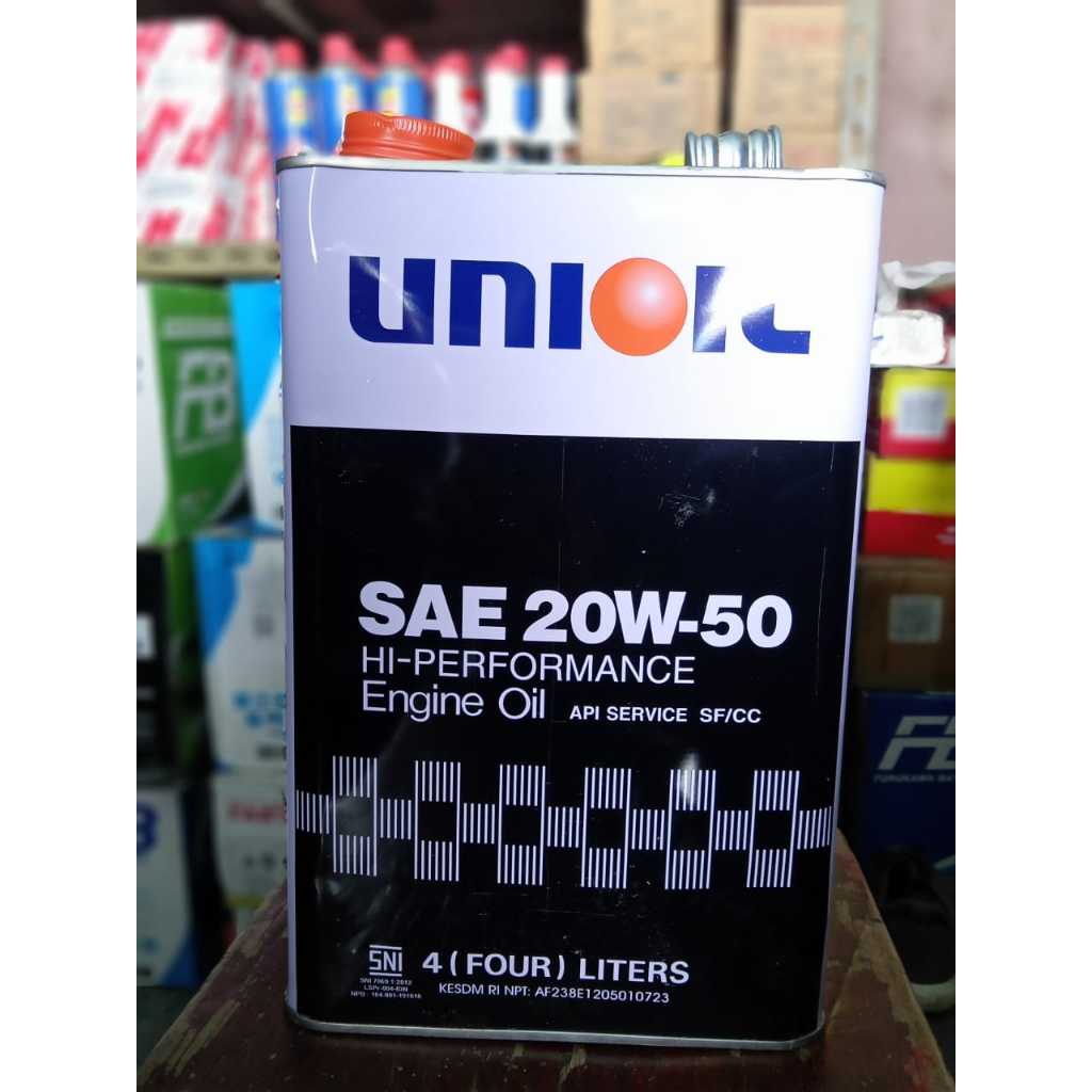 Jual Unioil 20W-50 API SF/CC Oli Union Oli Mesin Bensin 4 Liter ...