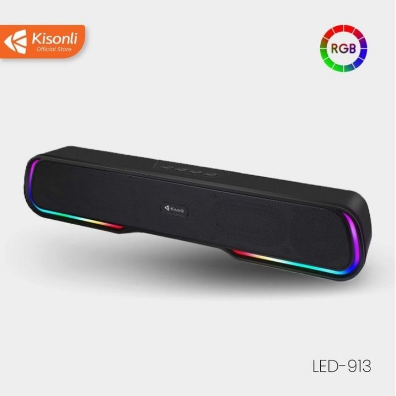 Jual Speaker Bluetooth Kisonli LED-913 Soundbar RGB Bass | Shopee Indonesia