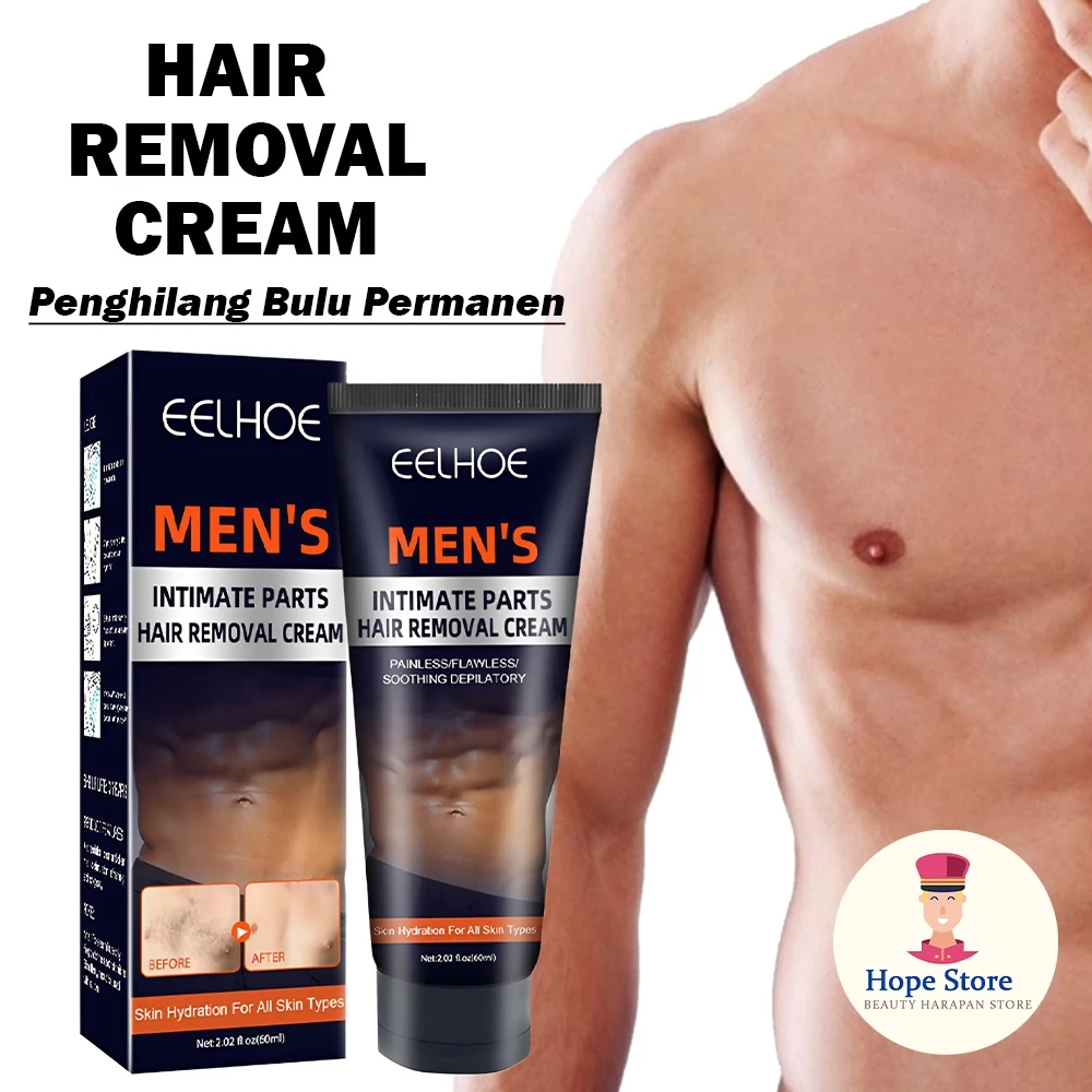 EELHOE Cream Men's Krim Penghilang Bulu 60ml Hair Removal Cream / Perontok Bulu | AutoStock