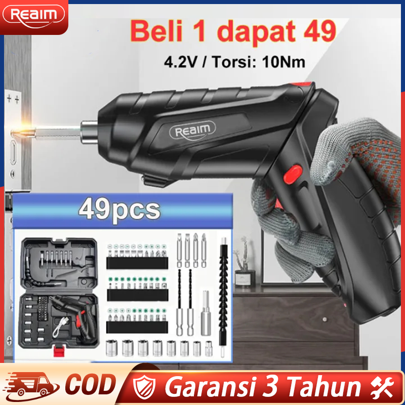 Jual Reaim Mesin Bor Cordless Mini Pcs Set V Cordless Set Screwdriver Baterai Bor Mini