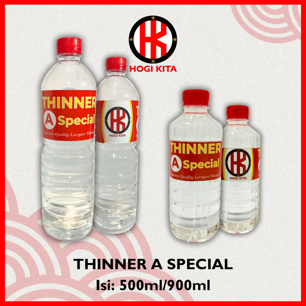 Jual THINNER A SPECIAL HOGI KITA 500ml / 900ml, PENGENCER CAT, TINER ...