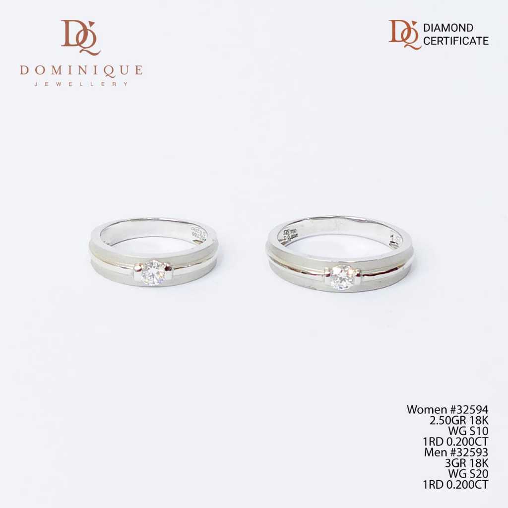 Jual Wedding Ring/Cincin Nikah Diamond Dominique Jewellery 18K 32593 ...