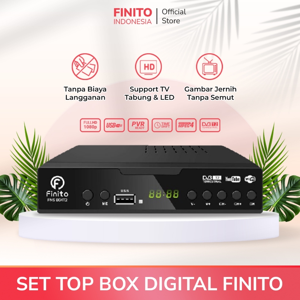 Set Top Box Digital Finito Plat Besi Anti Panas / STB FINITO Sudah SNI FULL HD Bisa Youtube Sudah Sertifikat KOMINFO / Set Top Box TV Digital Receiver Penerima Siaran Full HD 1080