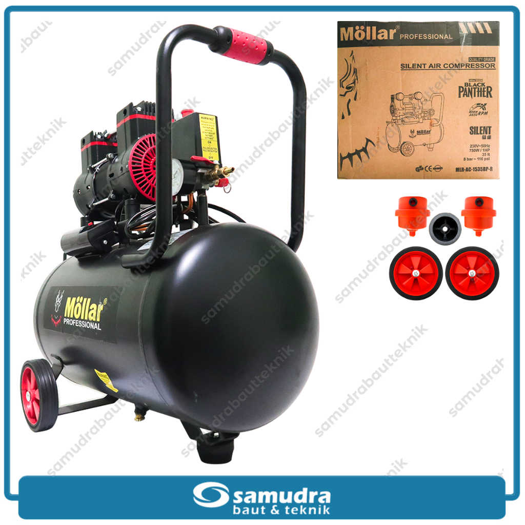Jual Mesin Kompresor MOLLAR AC1535 Compressor Udara 1 HP 35L Oilless ...