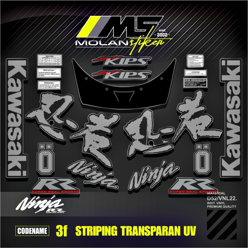 Jual Decal Sticker Striping Variasi Transparan Uv Ninja Rr Old CBU 2008 ...
