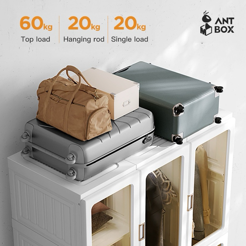 Jual JUAL CEPAT!!! ANTBOX Lemari Baju Transparan 9 Box 1 Gantungan 540L ...