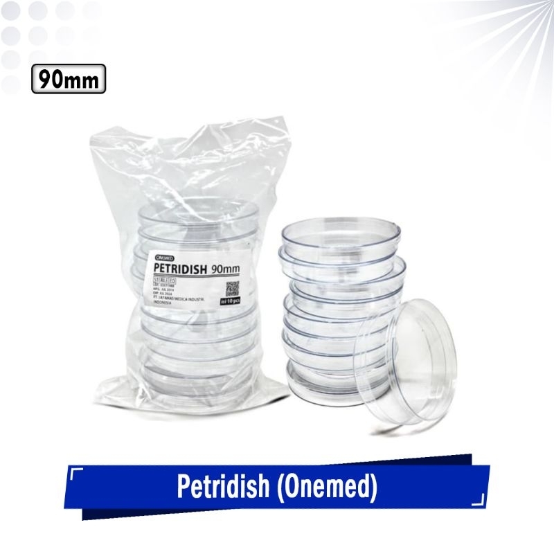 Jual Cawan Petri Bulat Plastik PETRIDISH Steril 90mm OneMed Pack isi 10 ...