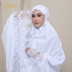 Mukena Dewasa Katun Pradanni Acellia Mix Putih Bersih