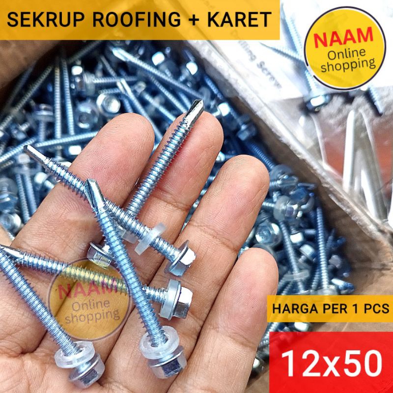 Jual (12X50) BAUT ROOFING / SEKRUP ROOFING 12X50 - BAUT SKRUP ATAP BAJA ...