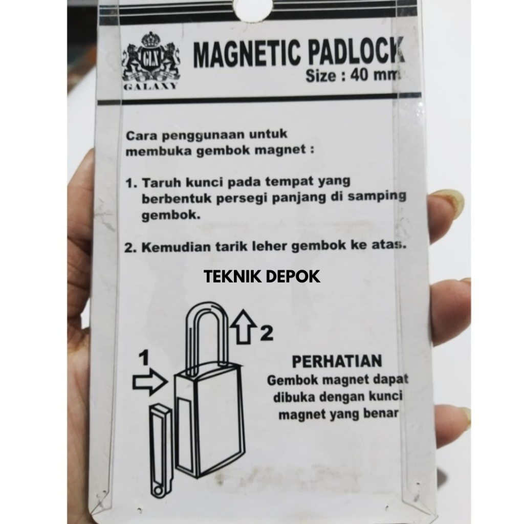 Jual Gembok Magnet 40 mm Magnetic Padlock Pengaman Pagar Rumah Pager ...