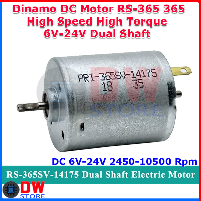 Jual Dinamo DC Motor RS365 RS 365 DC 6V-24V Mid RPM Speed High Torque ...