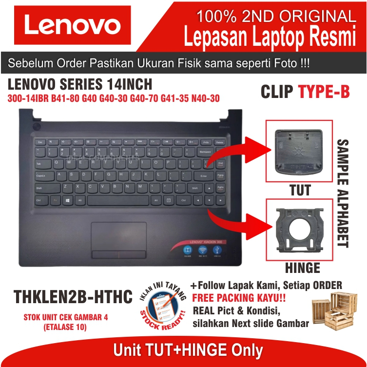 Jual ET10 THKLEN2B-HTHC TUT SET HINGE KEYBOARD LAPTOP LENOVO LENOVO 300 ...