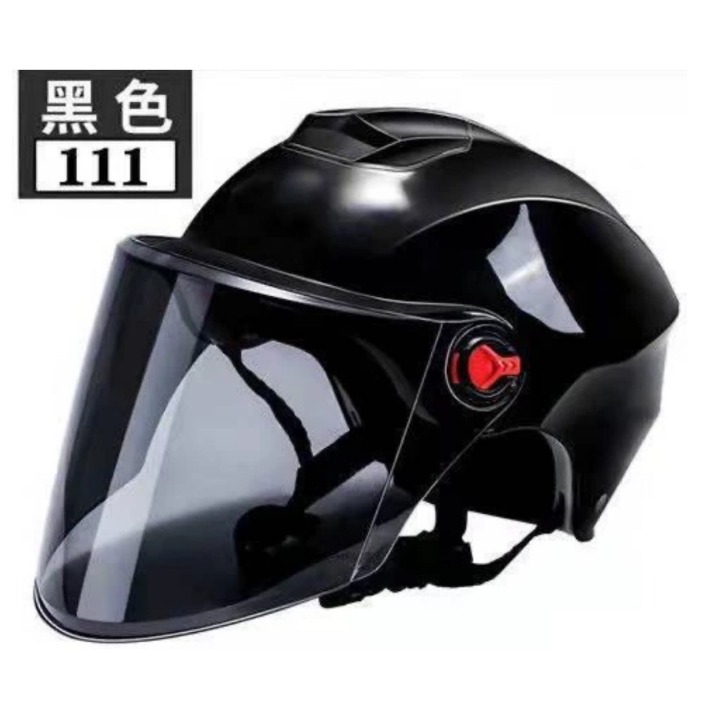 Jual HELM SEPEDA LISTRIK FULL FACE BLACK LONG HELM SCOOTER VIRAL