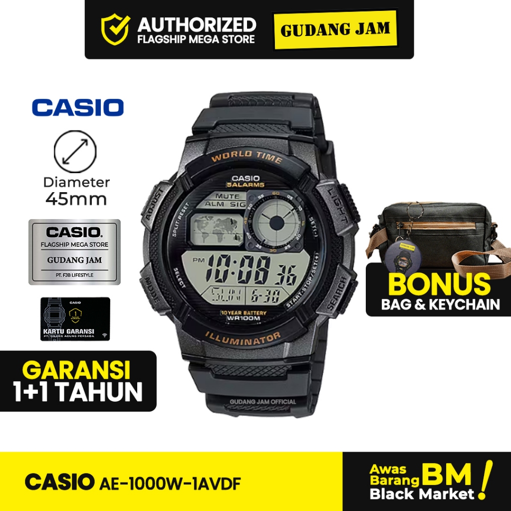 Jam tangan fashion casio illuminator wr100m