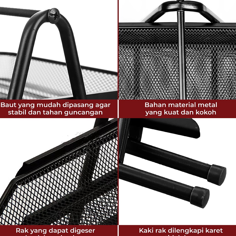 Jual Document Tray Desk Storage Foldable 3 Tiers Rak Kertas File ...