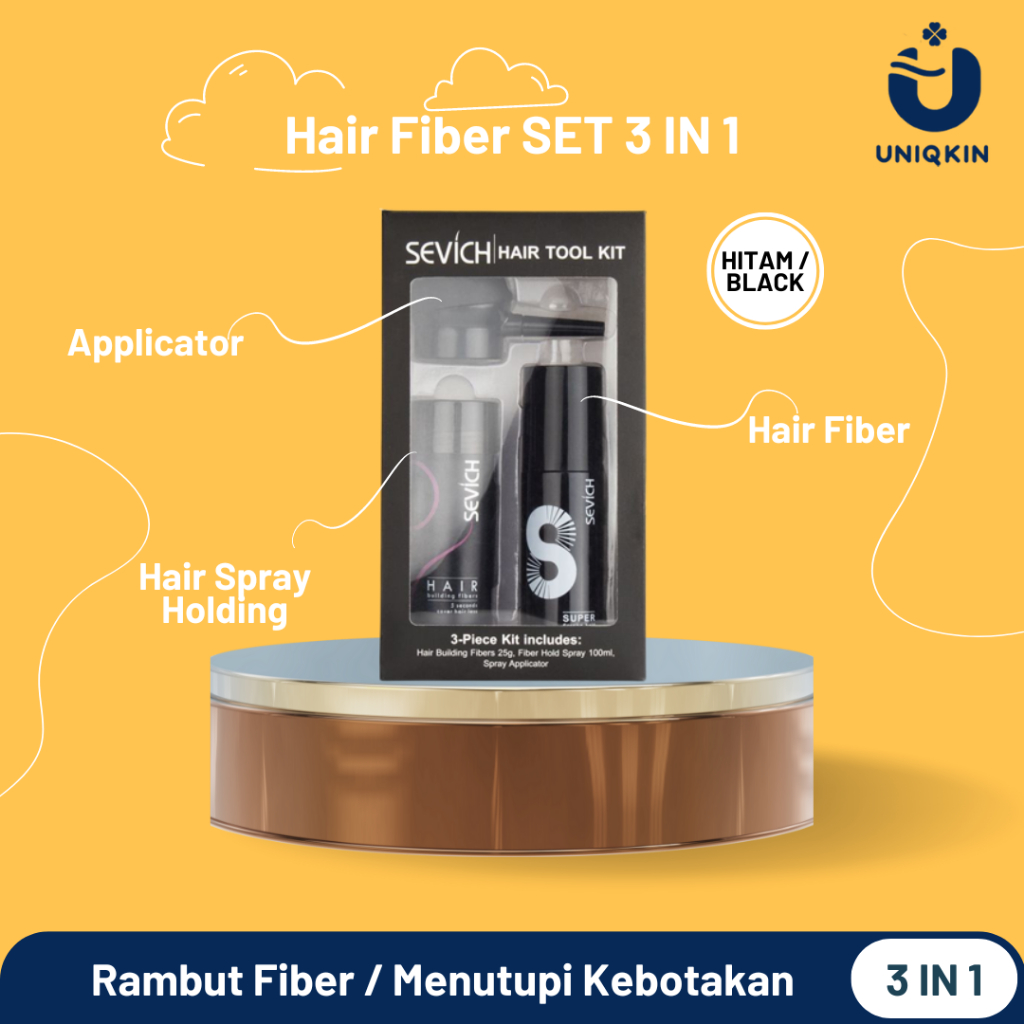 Jual Hair Fiber Building Tool Kit Set Sevich Penebal Rambut Instant ...