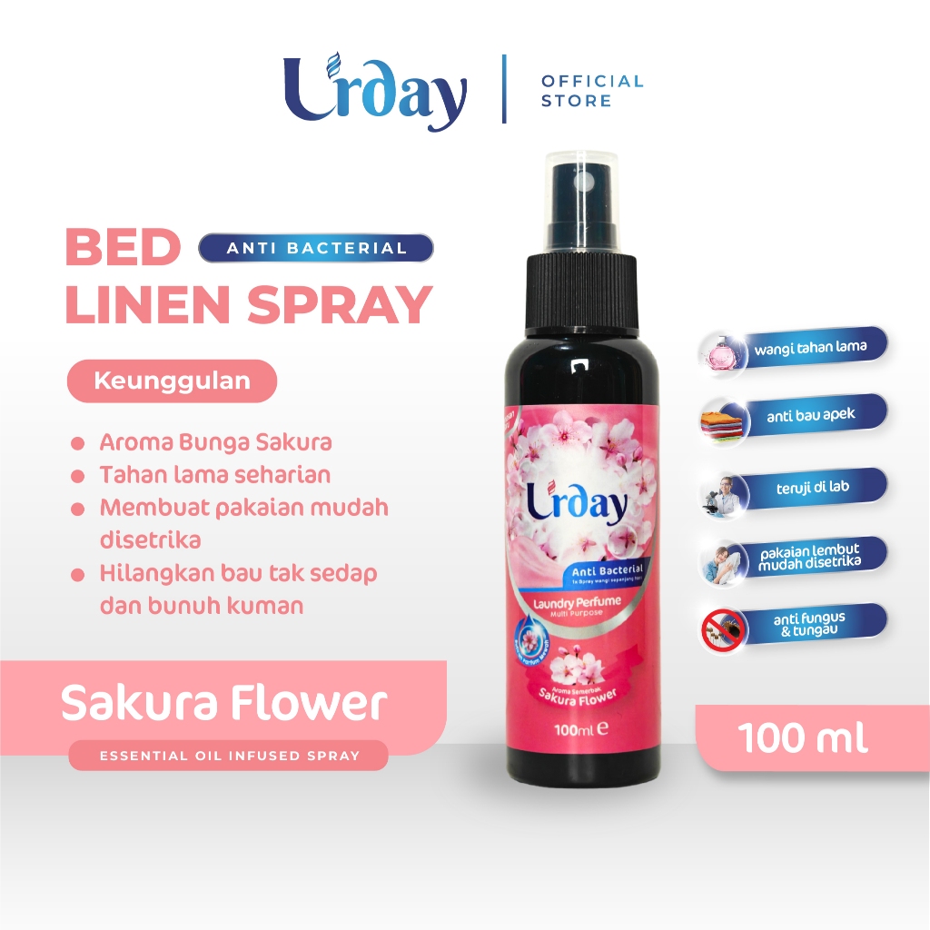Parfum Laundry Sakura Grade A+ - Room Linen Spray Anti Bacterial Flower 100ml 25 - foto 1