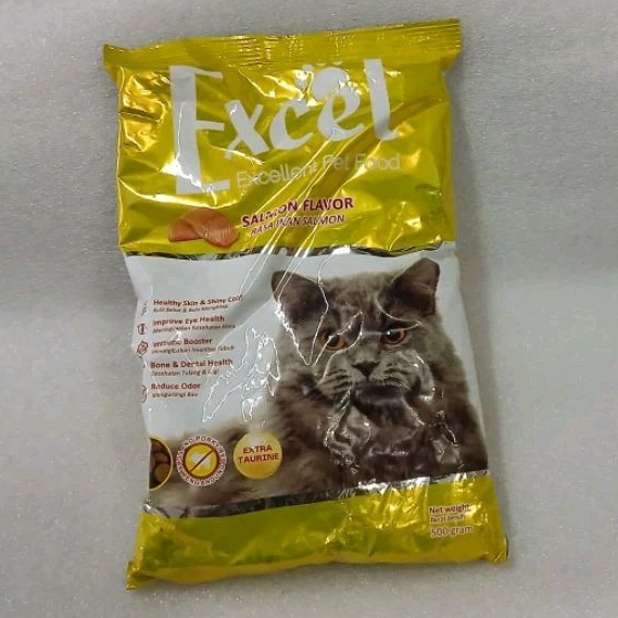 Jual MAKANAN KUCING EXCEL RASA IKAN TUNA BUNGKUS KUNING 500 Gr | Shopee ...