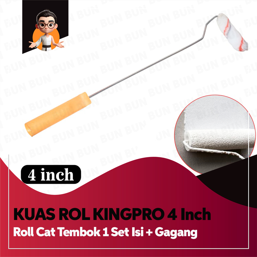 Jual Kuas Roll Kingpro 4 Inch - Roll Cat Tembok 1 Set Isi + Gagang ...