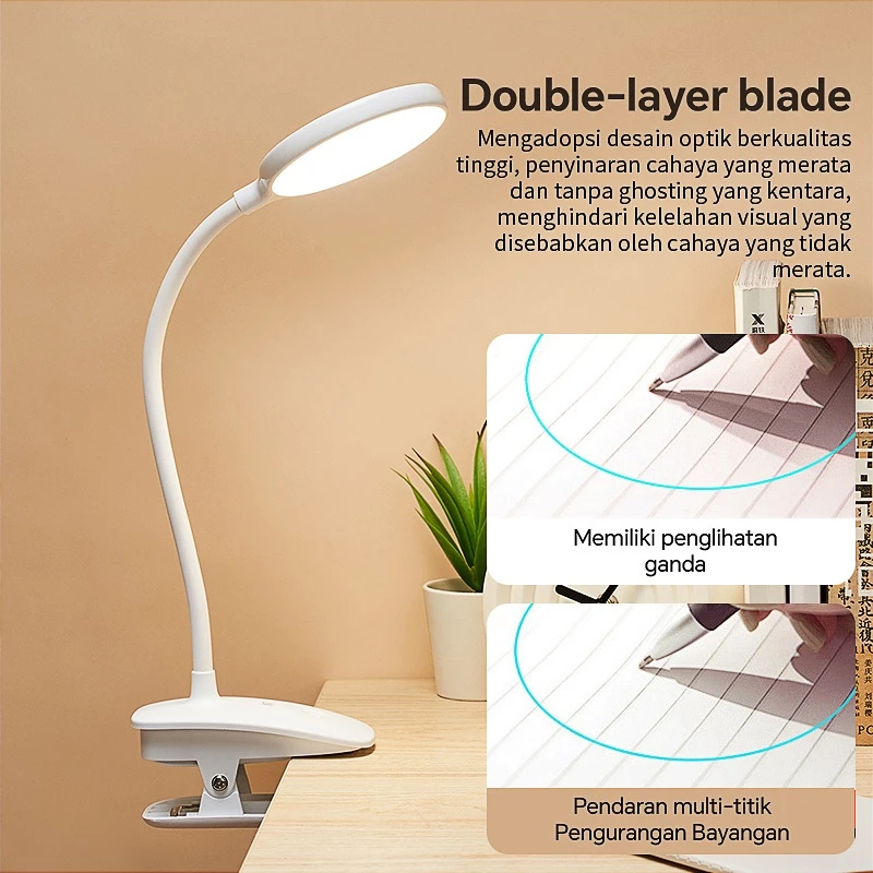 Lampu meja dengan klip