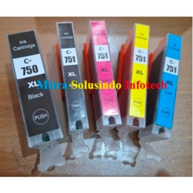 Jual Compatible Tinta Cartridge Canon PGI750 XL CLI751 XL BCMY- IP7270 ...