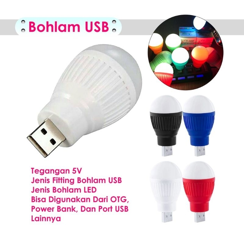 Jual BOHLAM LED MINI USB TANPA KABEL / PORTABEL / LIGHT LAMPU BULL ...