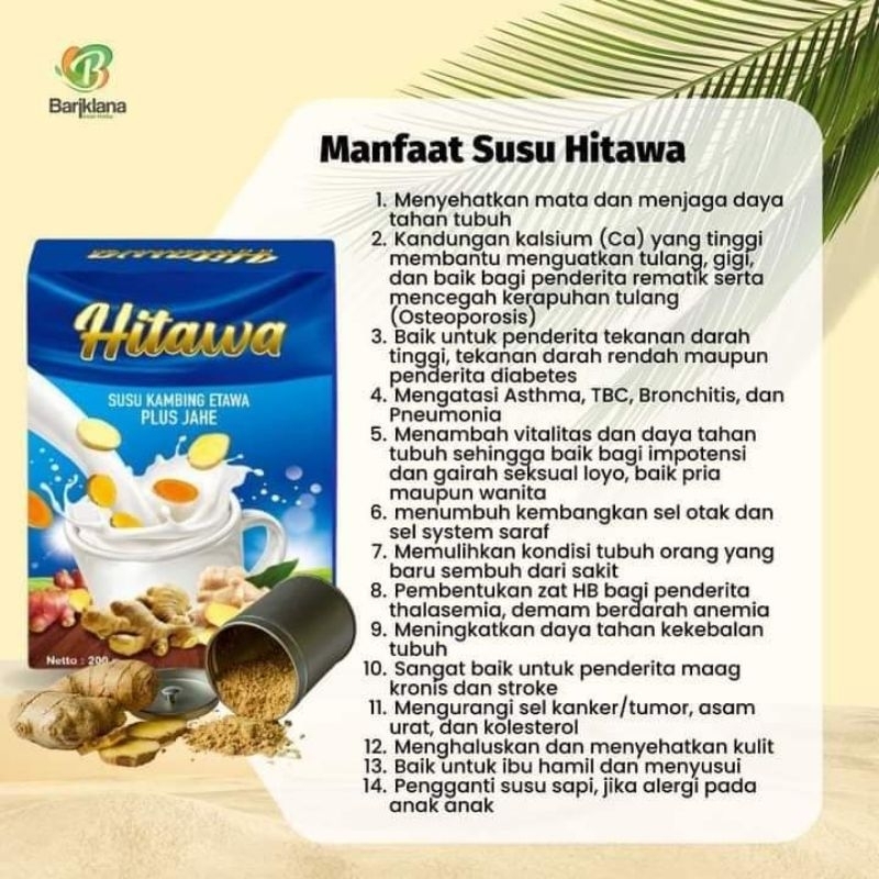 Jual SUSU HITAWA PLUS HERBAL JAHE untuk tulang dan sendi || 100% ...