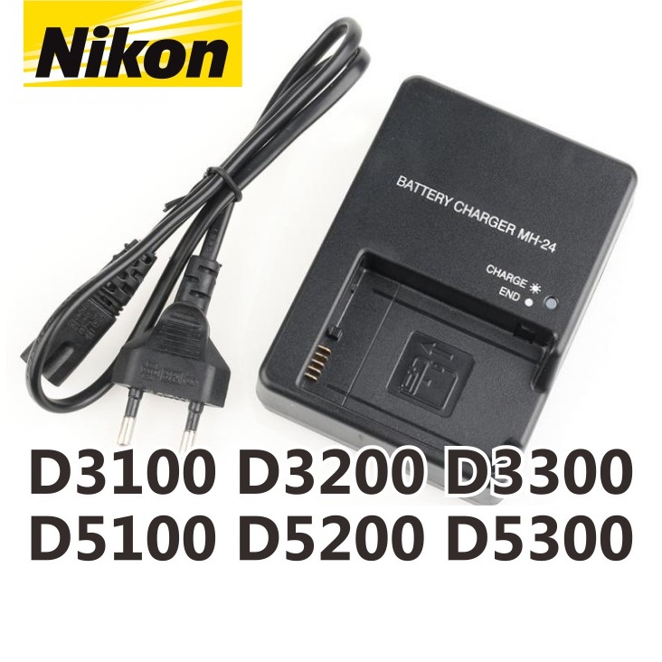 Mirrorless Nikon Caricabatterie Nikon MH-24 Originale Per D3100, D3200, D5100, D5200, D5300, D5500