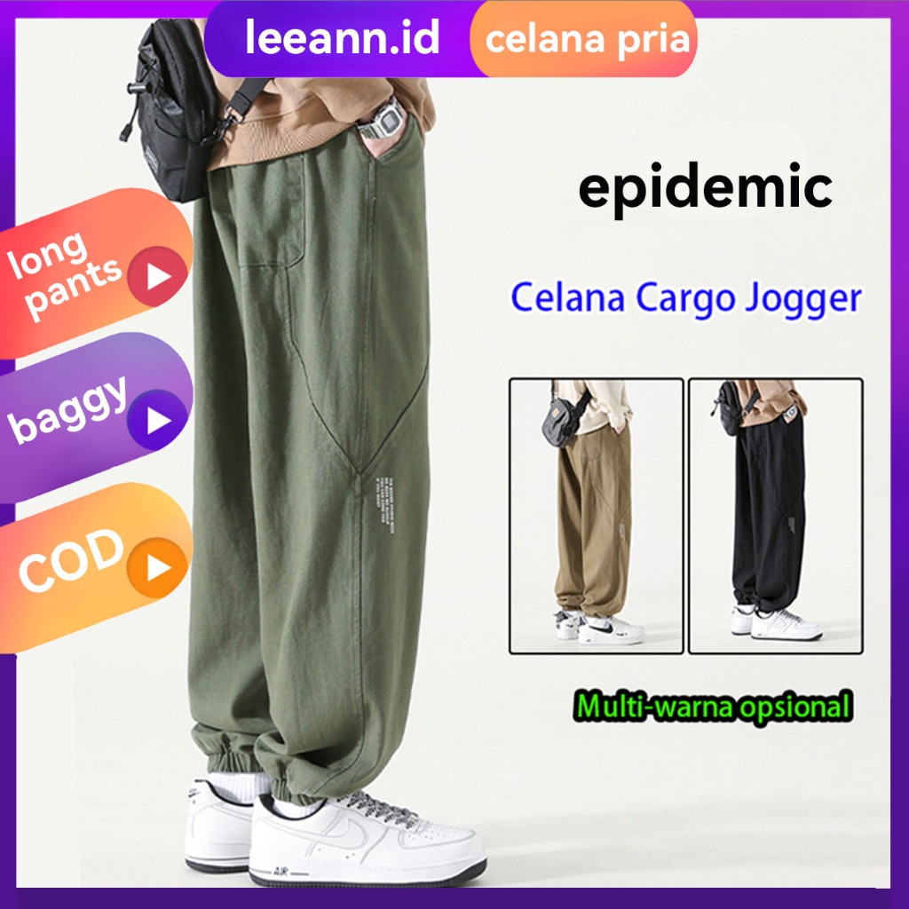 Jual celana santai pria korean style trackpants trening fashion celana